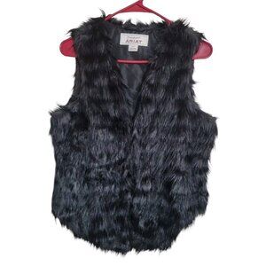 Ariat Vest Womens S Black Faux Fur Boho Chic Western Gorpcore Grunge Mob Wife